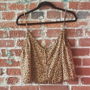 Silk Leopard crop top